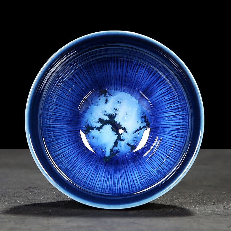 Blue Jianzhan Ceramic Teacup 160ml Zen Decor