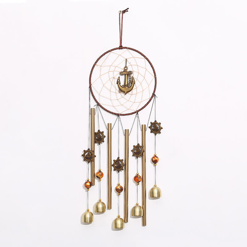 Copper Dream Catcher Wall Hanging | Elephant Chimes for Healing