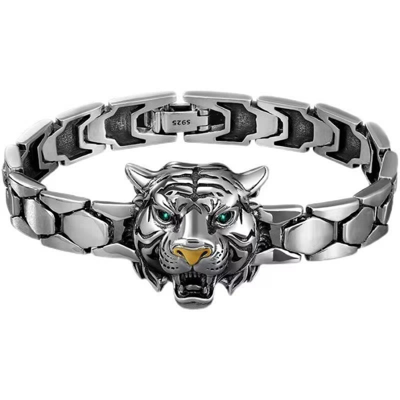 Copper Tiger Head Healing Bracelet for Balance & Luck