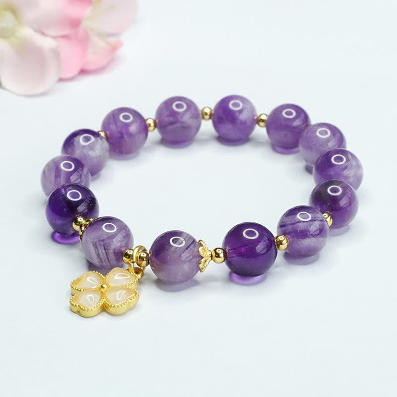 10mm Amethyst Inner Peace Charm Bracelet