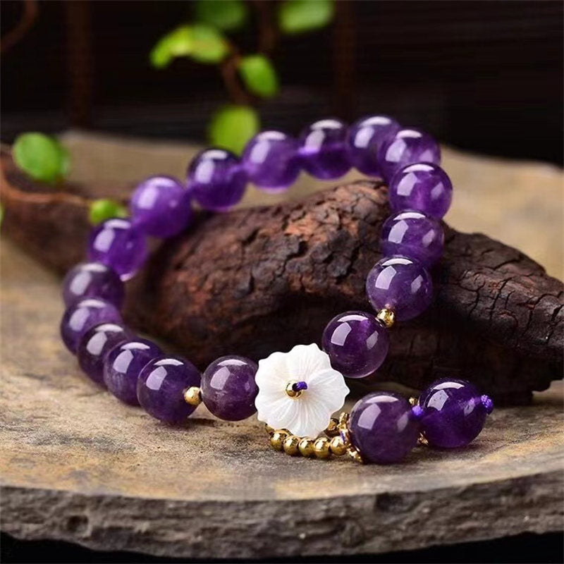 10mm Amethyst Spiritual Healing Bracelet for Inner Peace