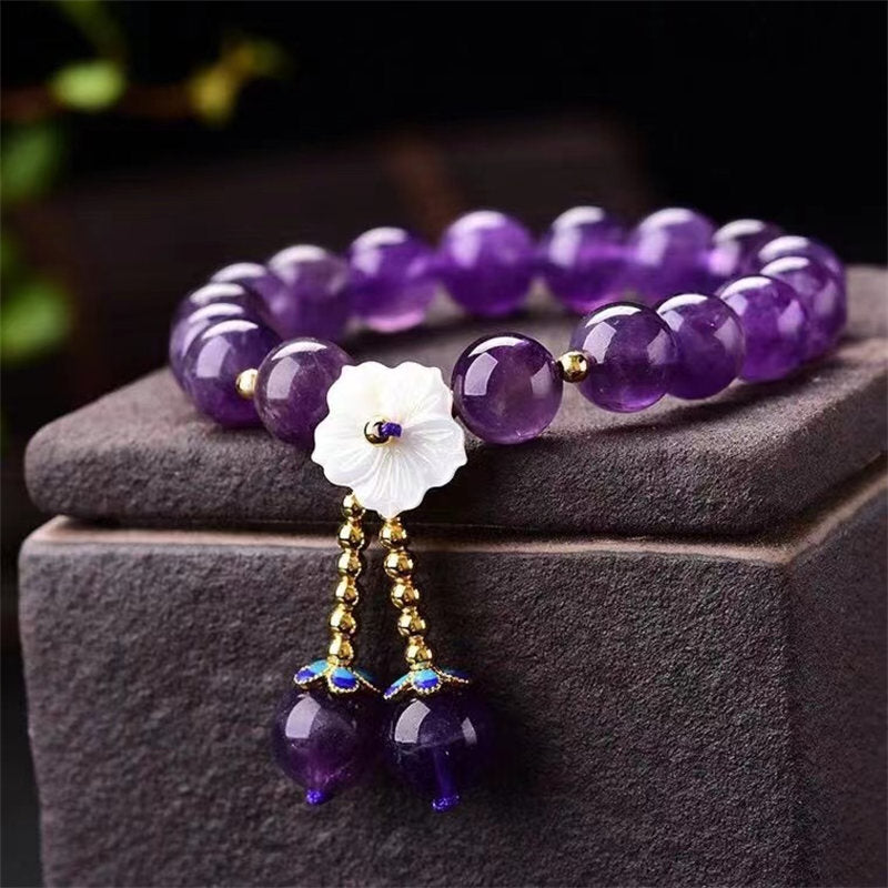 10mm Amethyst Spiritual Healing Bracelet for Inner Peace