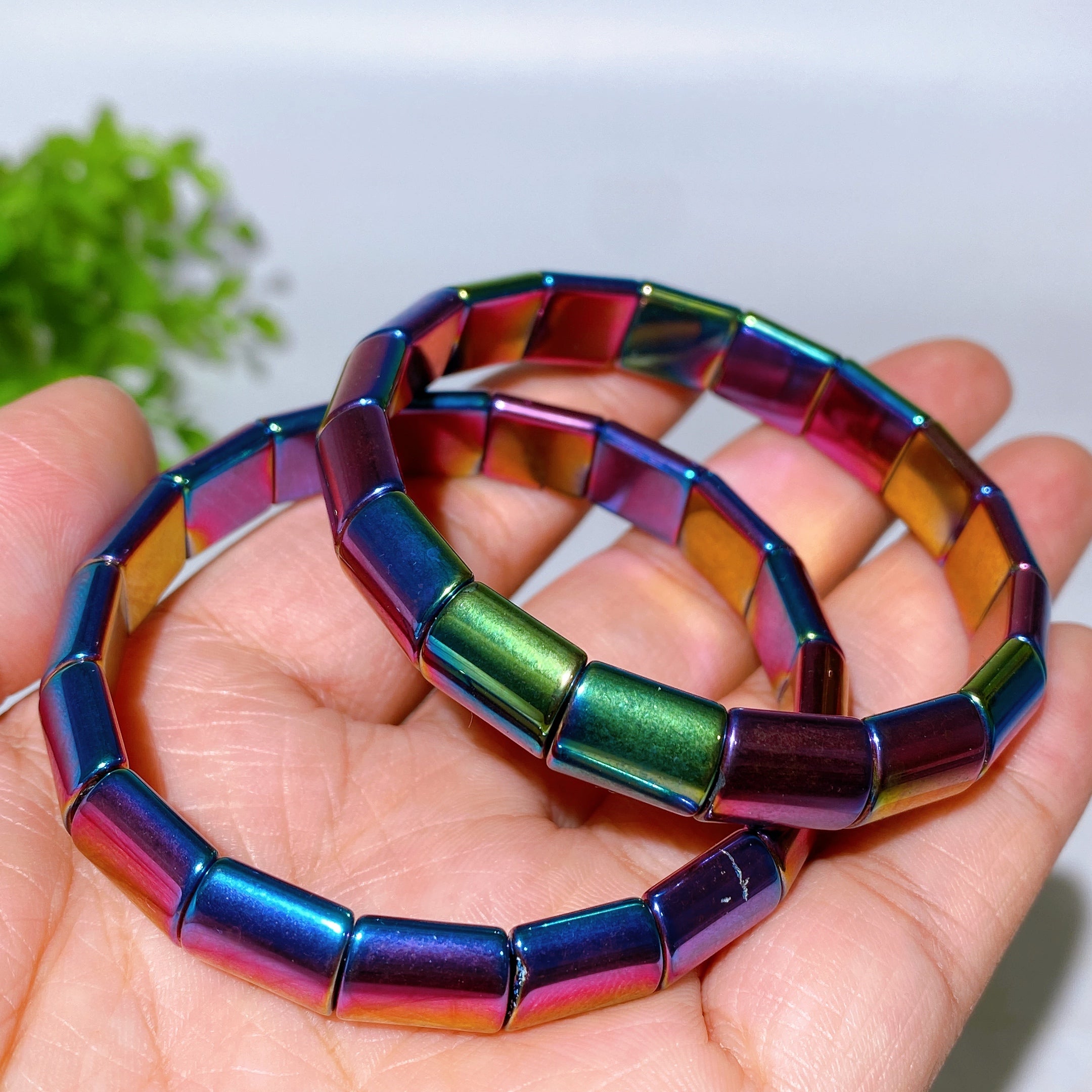 10mm Aura Crystal Healing Bangle for Spiritual Protection