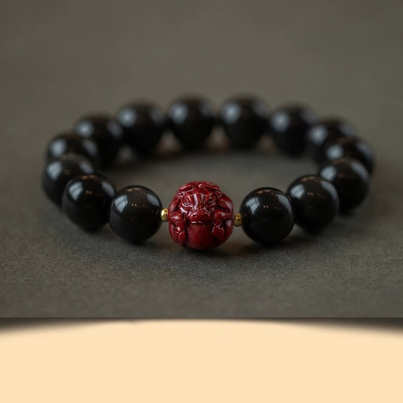 10mm Black Obsidian Chinese Zodiac Purification Bracelet