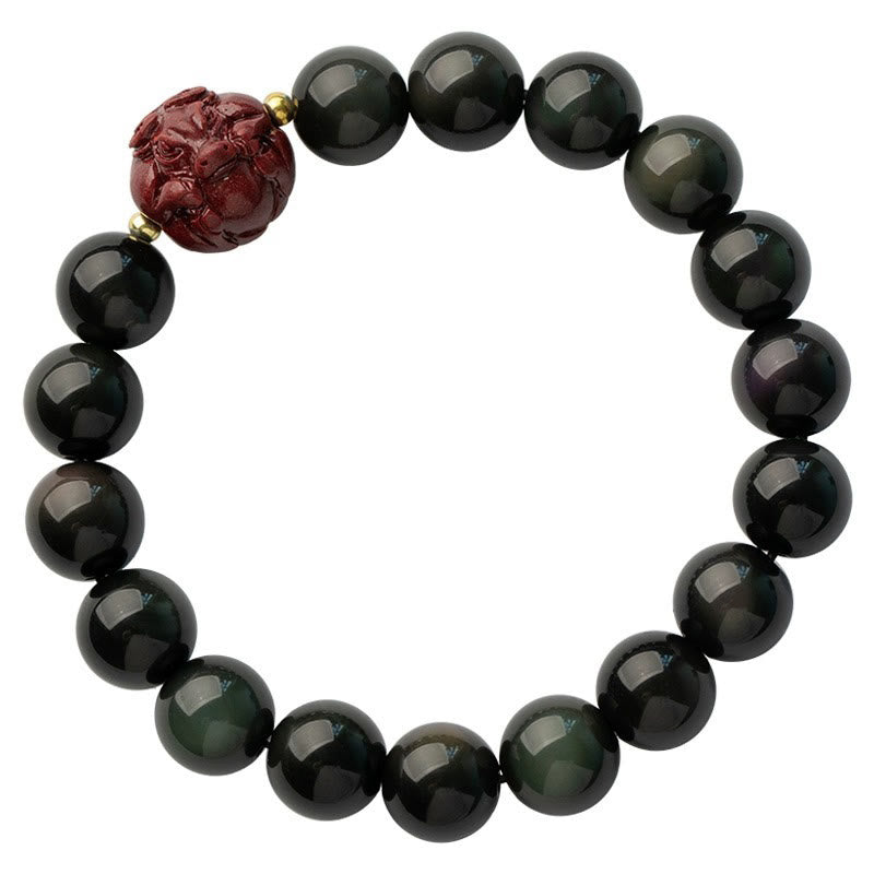 10mm Black Obsidian Chinese Zodiac Purification Bracelet