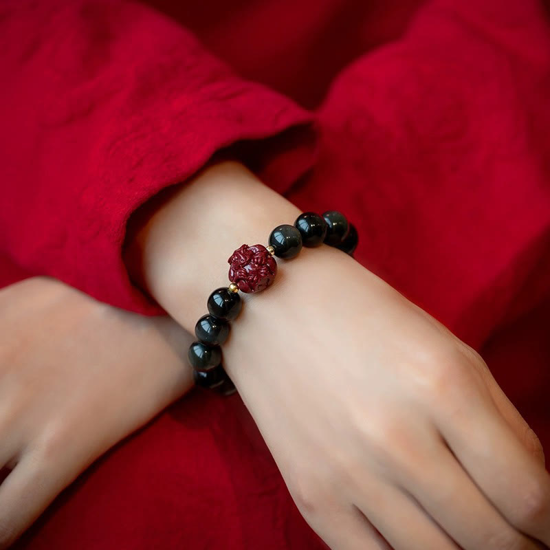 10mm Black Obsidian Chinese Zodiac Purification Bracelet