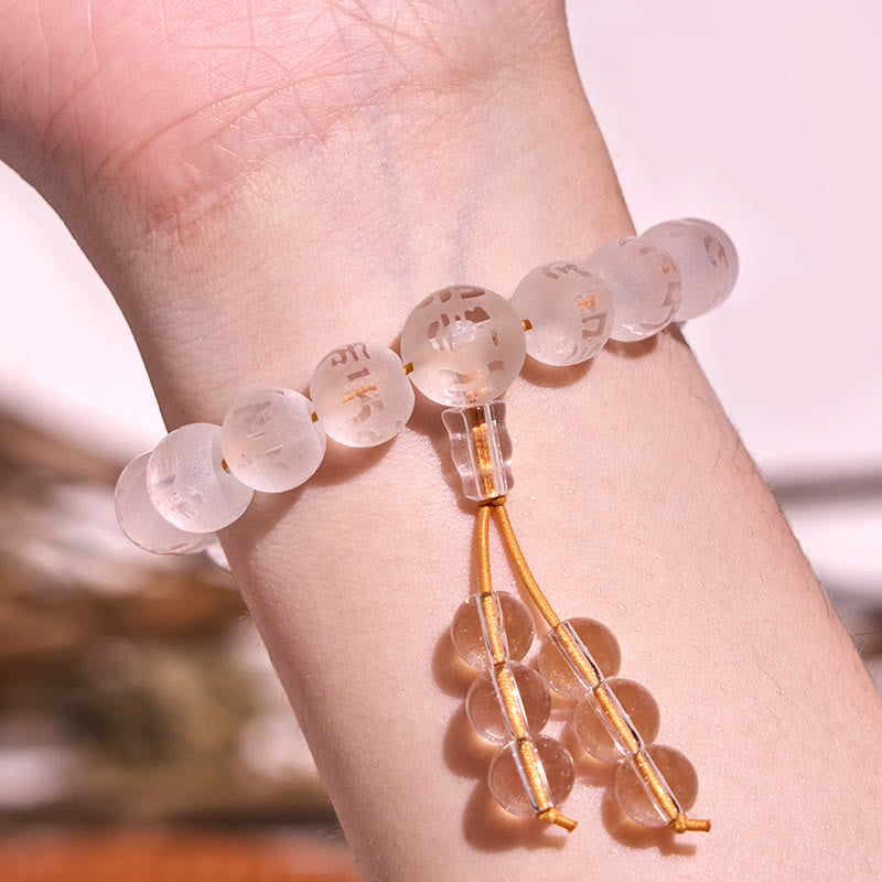 10mm Black Onyx Om Mani Padme Hum Protection Bracelet