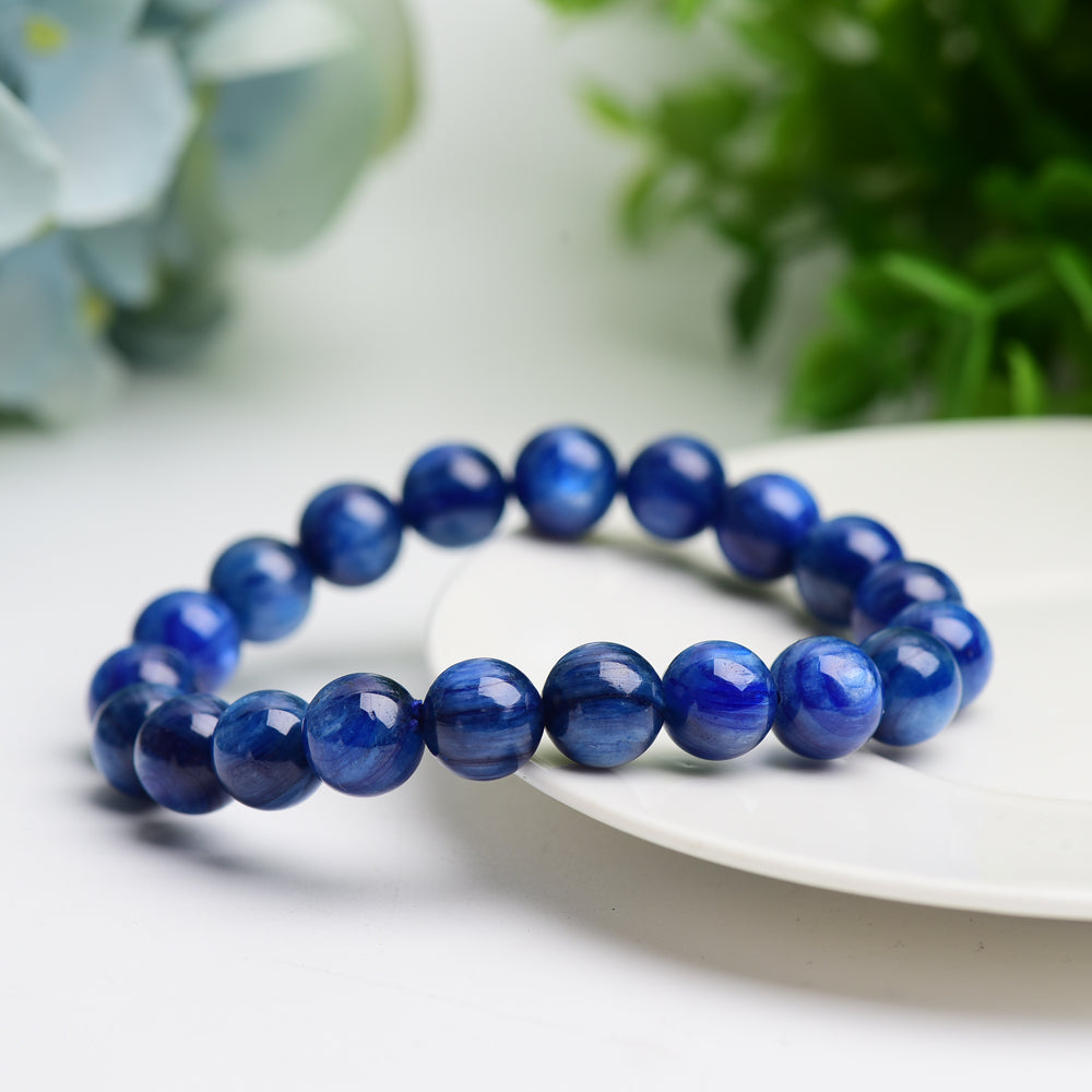 10mm Blue Kyanite Spiritual Bracelet for Healing