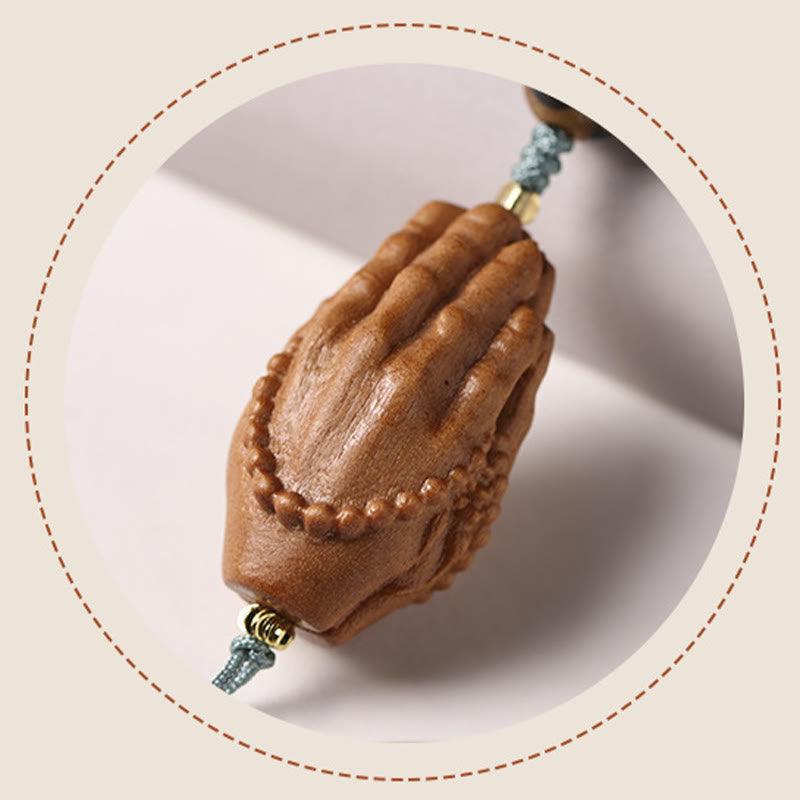 10mm Bodhi Seed Three-eyed Dzi Buddha Hand Wealth Bracelet