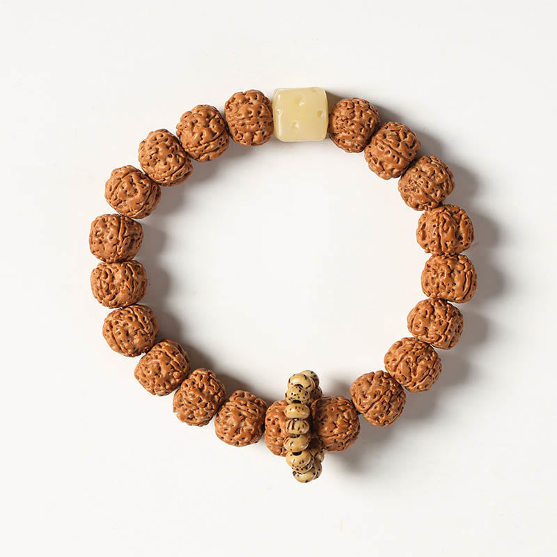 10mm Bodhi Seed Three-eyed Dzi Buddha Hand Wealth Bracelet