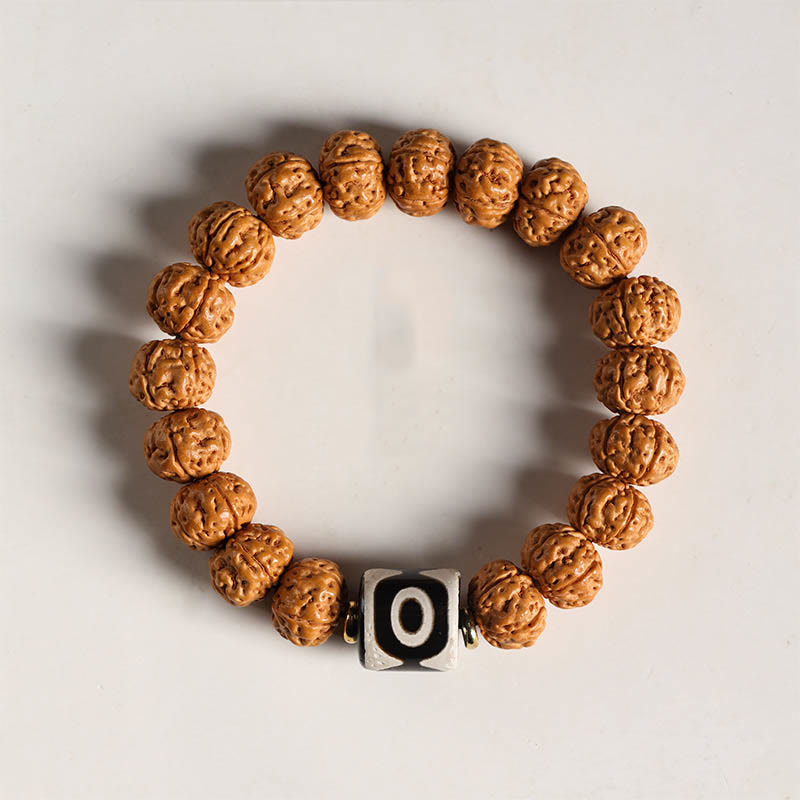 10mm Bodhi Seed Three-eyed Dzi Buddha Hand Wealth Bracelet