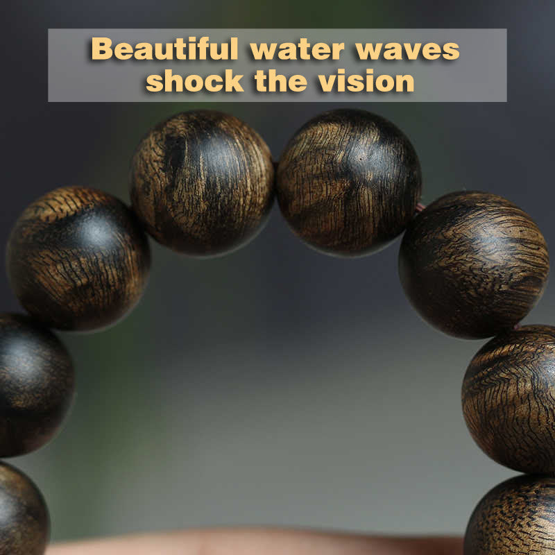 10mm Brunei Agarwood Water Ripple Peace Bracelet