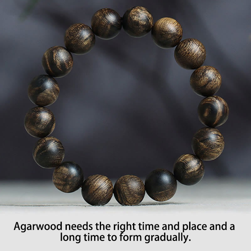 10mm Brunei Agarwood Water Ripple Peace Bracelet