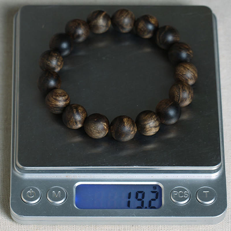 10mm Brunei Agarwood Water Ripple Peace Bracelet