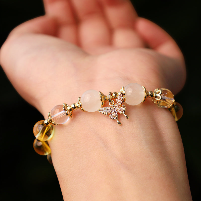10mm Citrine Prosperity & Protection Charm Bracelet