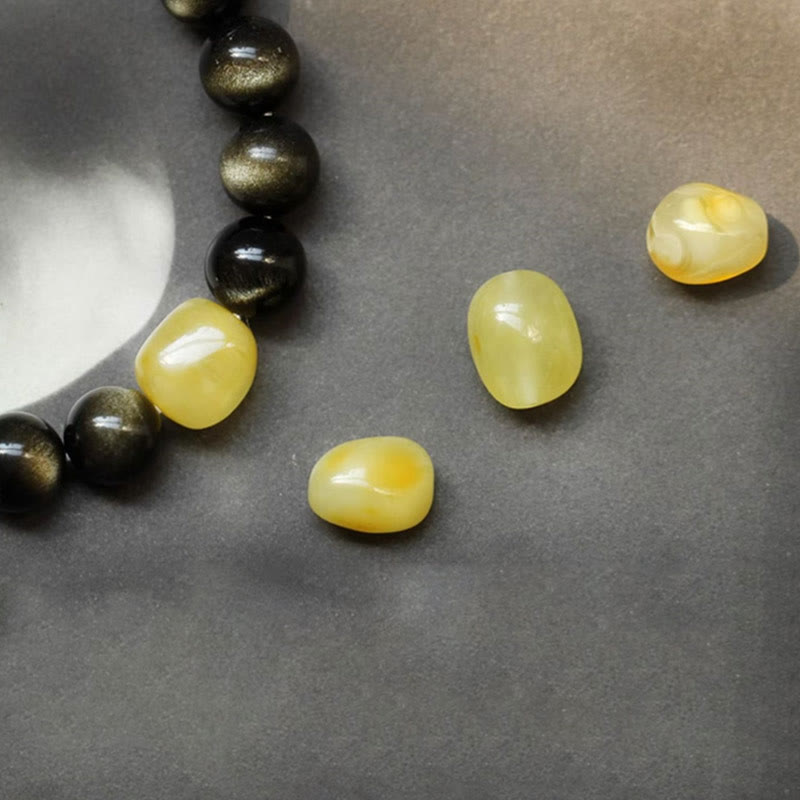 10mm Gold Sheen Obsidian Chinese Zodiac Protection Bracelet