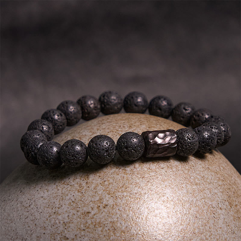 10mm Lava Rock Tiger Eye Healing Bracelet for Stress Relief