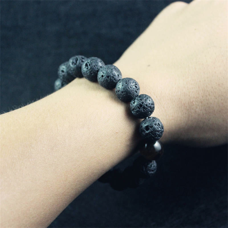 10mm Lava Rock Tiger Eye Peace Healing Bracelet