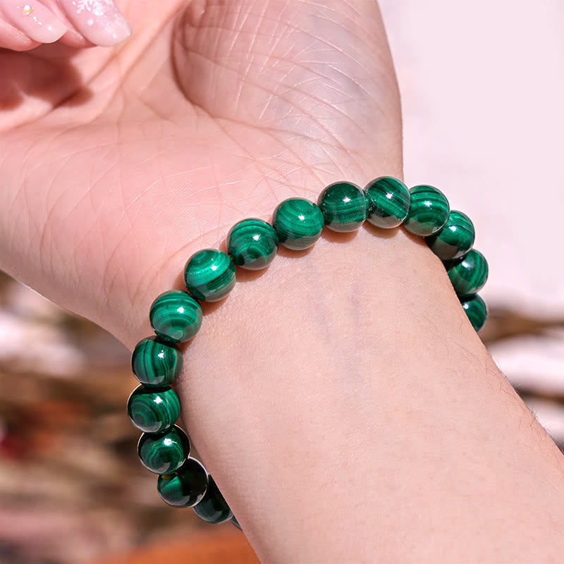 10mm Malachite Protection Bracelet for Calmness