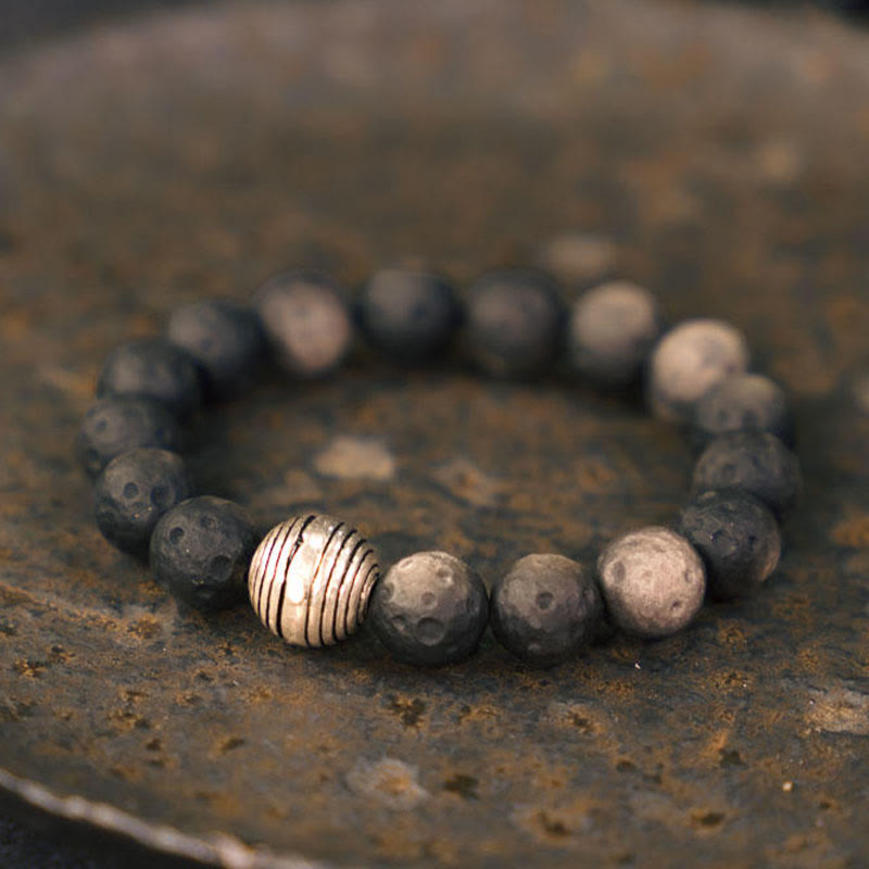 10mm Natural Silver Sheen Obsidian Protection Bracelet