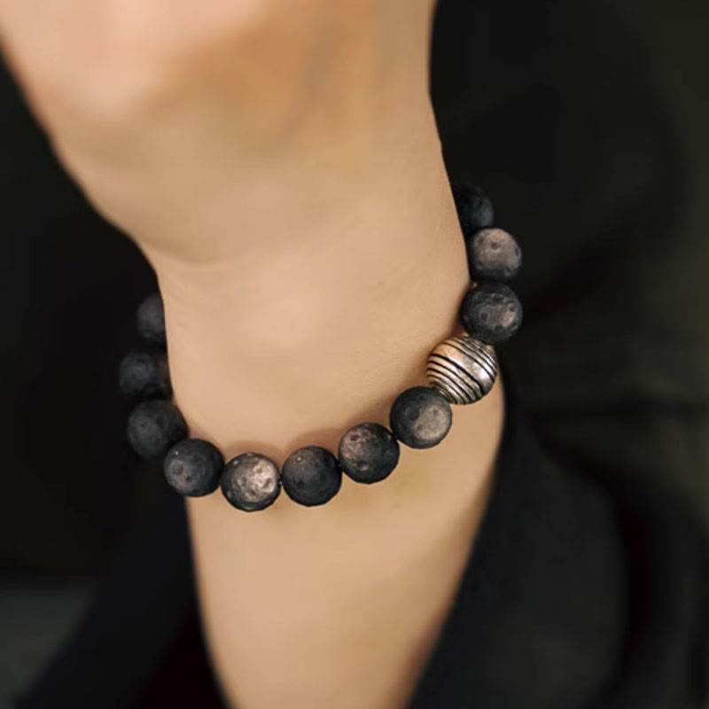10mm Natural Silver Sheen Obsidian Protection Bracelet