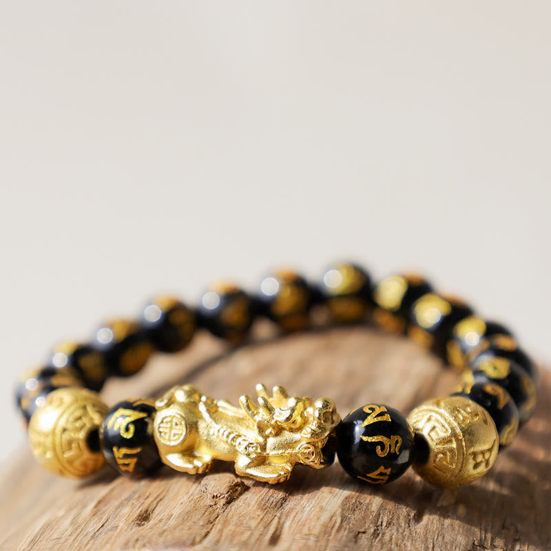 10mm Obsidian Feng Shui Pixiu Wealth Bracelet