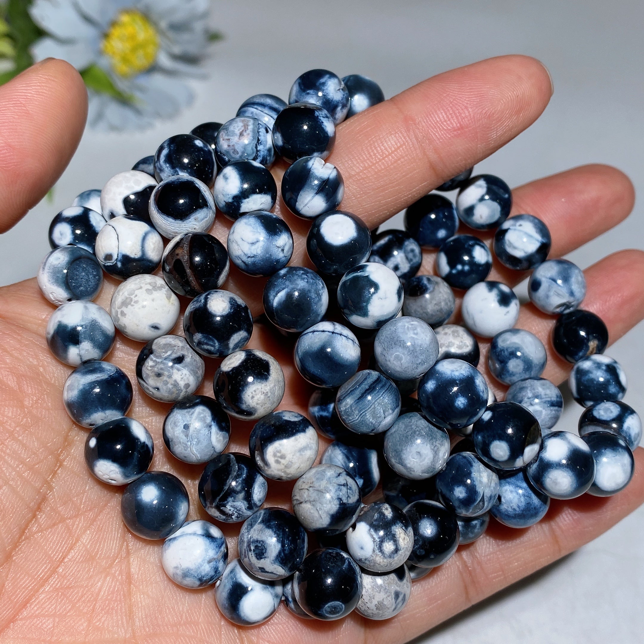 10mm Orca Agate Healing Bracelet for Balance & Energy