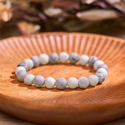 10mm Picasso Jasper White Turquoise Courage Bracelet