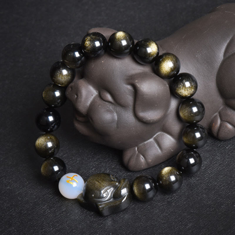 10mm Rainbow Obsidian Protection Bracelet
