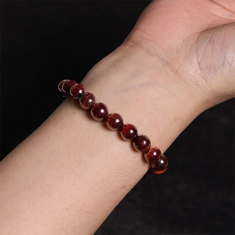 10mm Red Tiger Eye Healing Bracelet for Courage