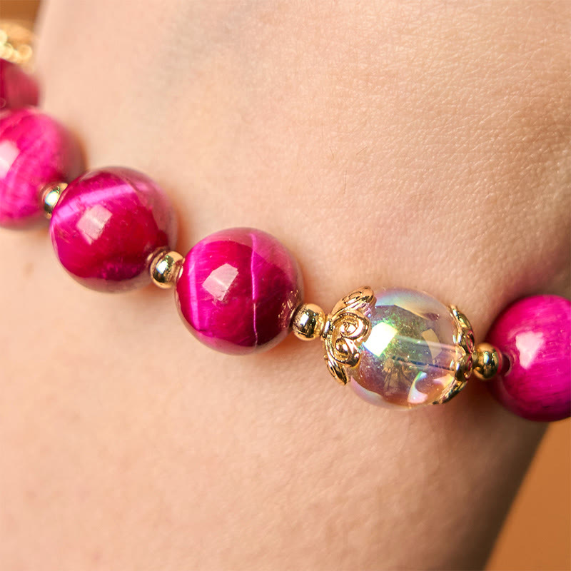 10mm Red Tiger Eye Protection Bracelet for Women
