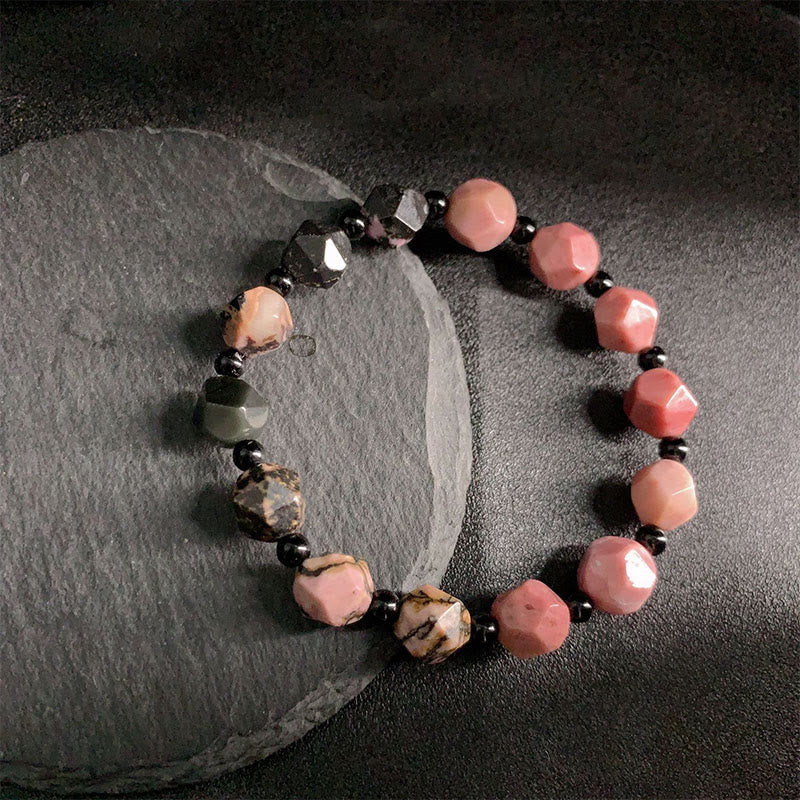 10mm Rhodonite Polygon Bracelet for Women