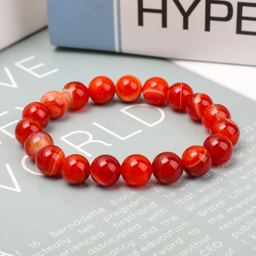10mm Sardonyx Agate Healing Bracelet for Emotional Balance