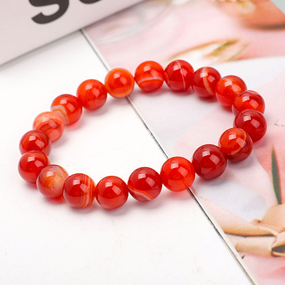 10mm Sardonyx Agate Healing Bracelet for Emotional Balance