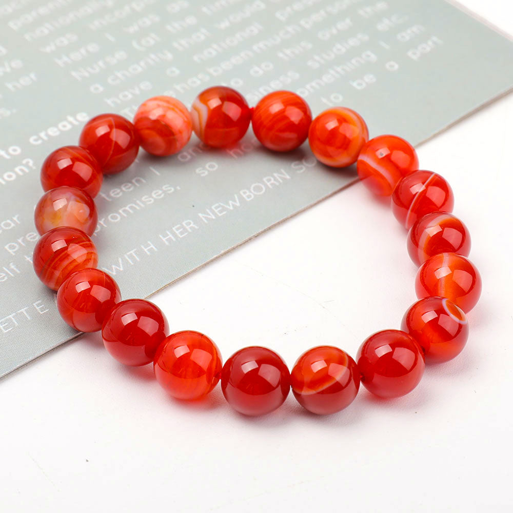 10mm Sardonyx Agate Healing Bracelet for Emotional Balance