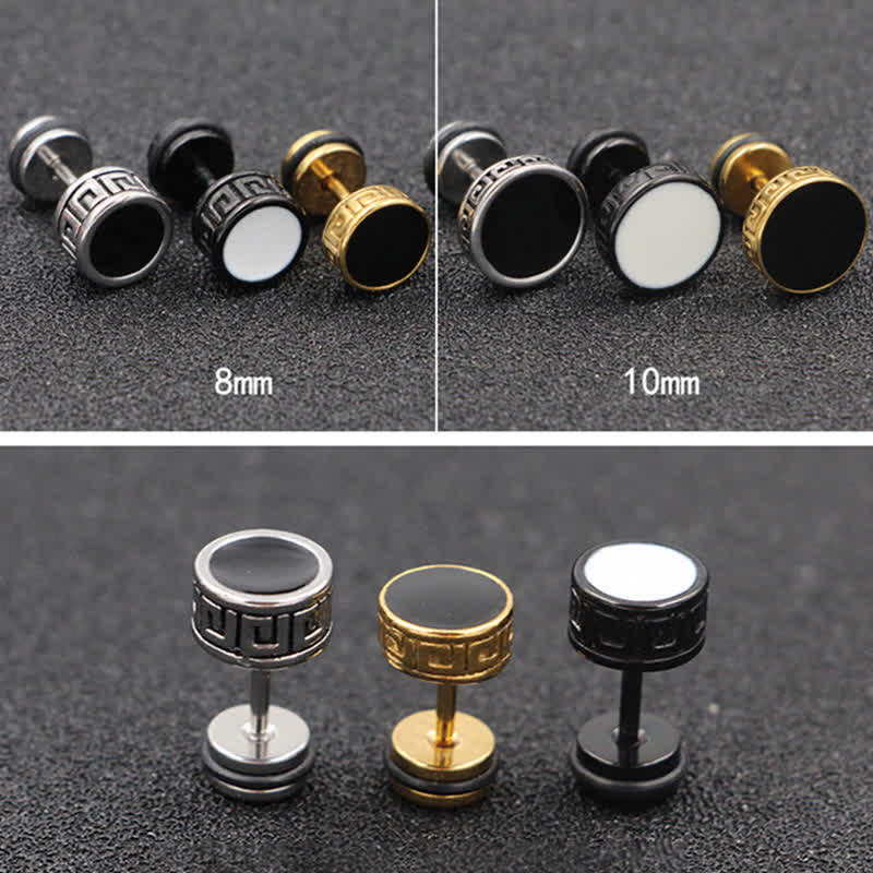 10mm Titanium Steel Balance Spiritual Earrings for Men