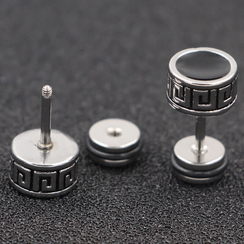 10mm Titanium Steel Balance Spiritual Earrings for Men