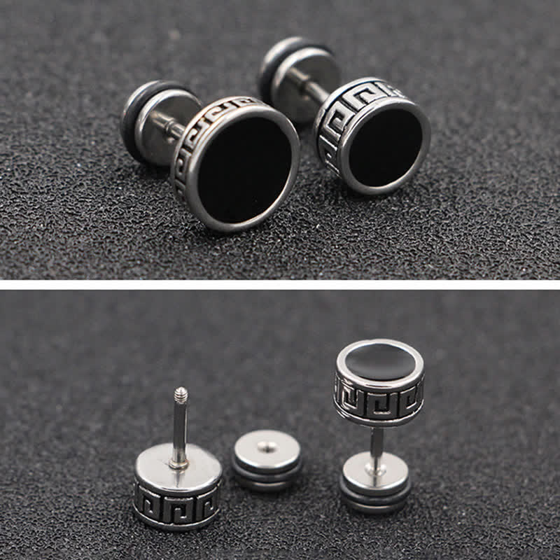 10mm Titanium Steel Balance Spiritual Earrings for Men