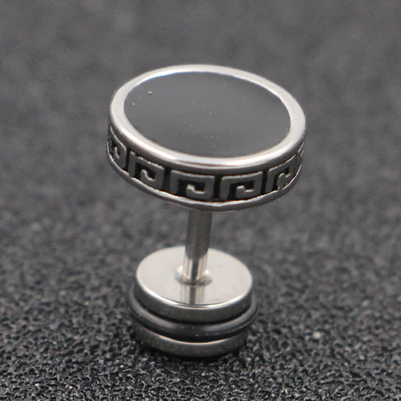 10mm Titanium Steel Balance Spiritual Earrings for Men