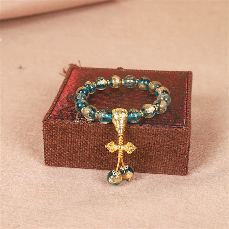 10mm Turquoise Dorje Strength Bead Bracelet