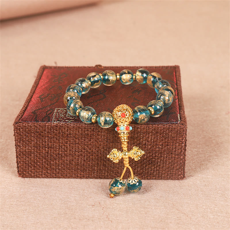 10mm Turquoise Dorje Strength Bead Bracelet