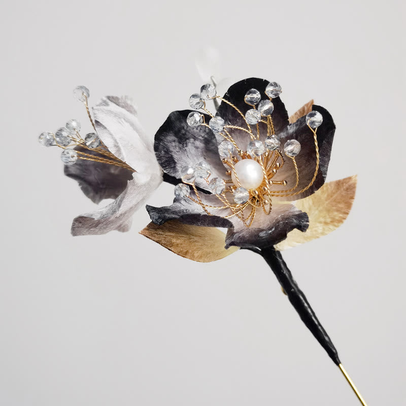 11-12cm Handmade Mulberry Silk Velvet Flower Brooch