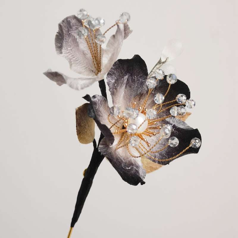 11-12cm Handmade Mulberry Silk Velvet Flower Brooch