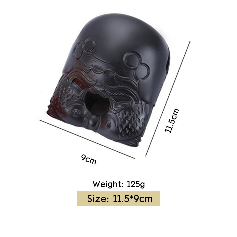 11.5cm Wooden Fish Drum with Koi Pattern | Mindfulness Meditation