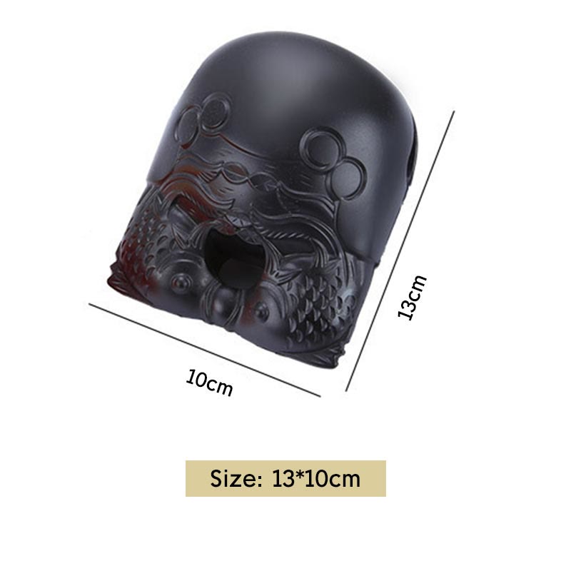 11.5cm Wooden Fish Drum with Koi Pattern | Mindfulness Meditation