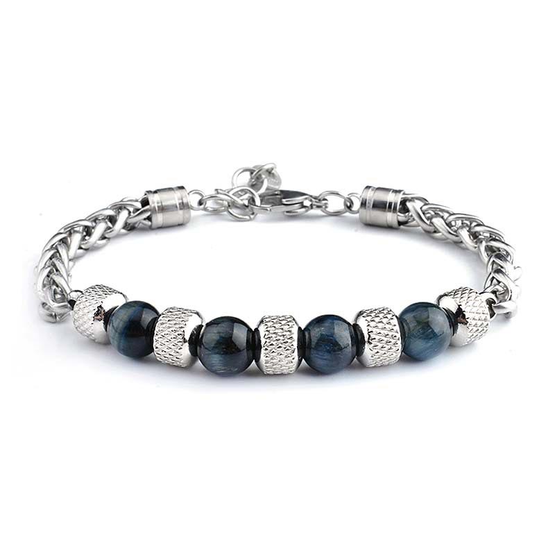 8mm Black Onyx Tiger Eye Courage Bracelet