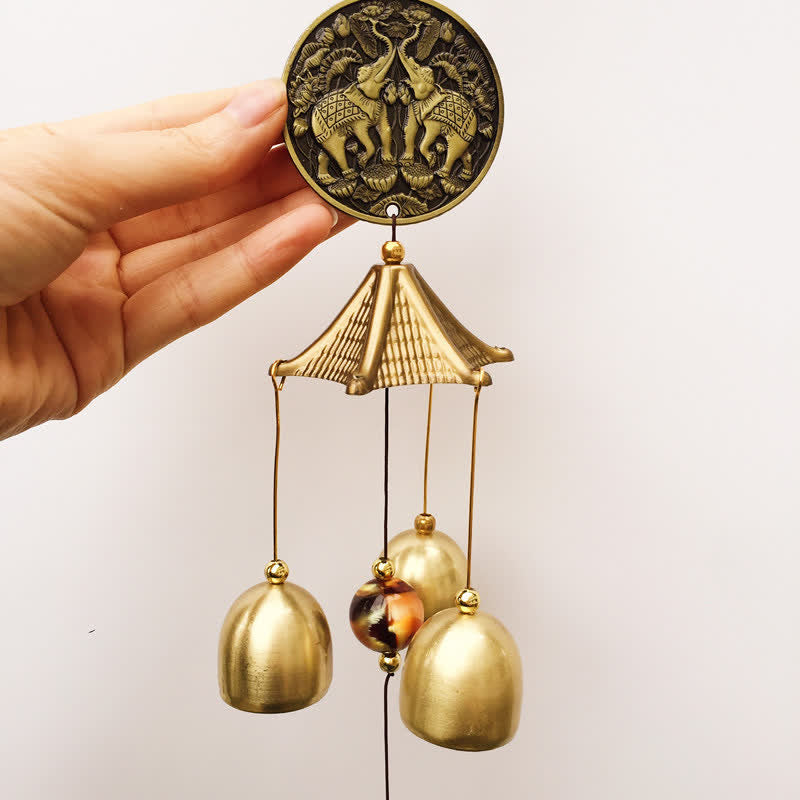 Blessing Elephant Bagua Copper Chime Bell for Home Balance