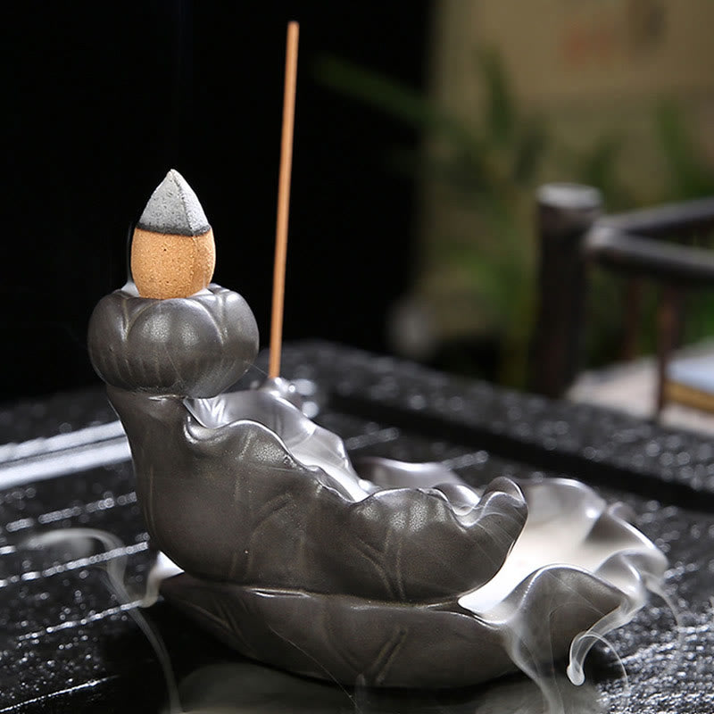 Koi Fish Purple Clay Zen Incense Burner for Luck & Calm