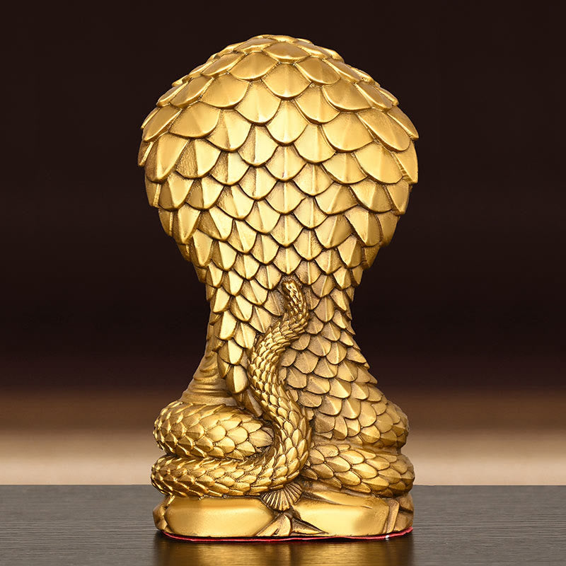 11cm Copper Buddha Shakyamuni Snake Figurine Statue