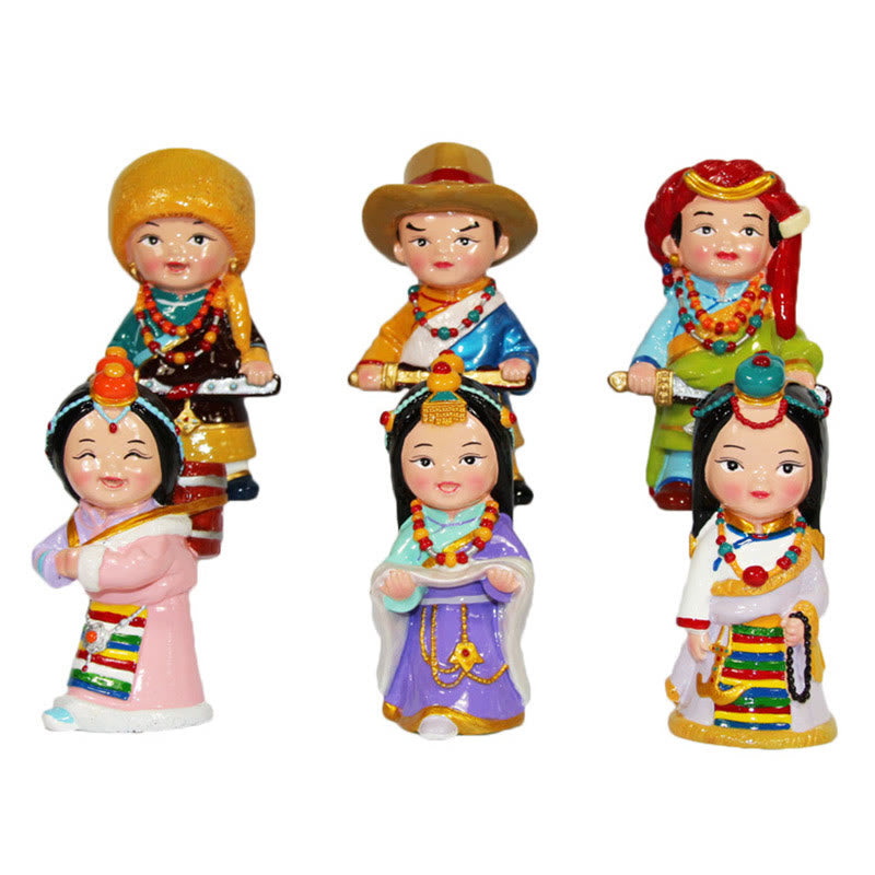 11cm Hand Painted Tibetan Spiritual Figures Ornament